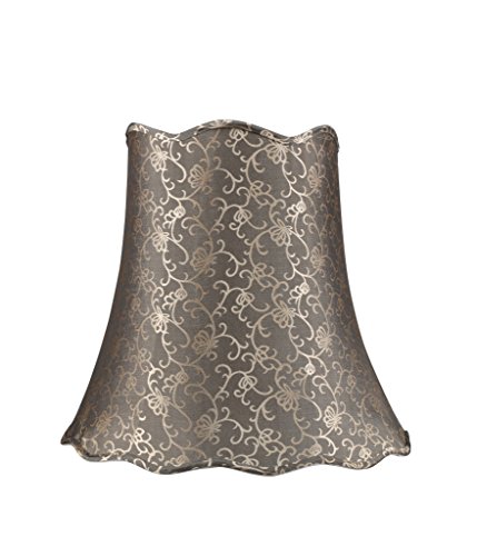 Aspen Creative 34007 Transitional Scallop Bell Shape Spider Construction Lamp Shade in Light Gold, 16" wide (10" x 16" x 15")