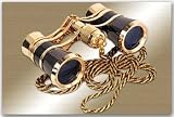 Opera Glasses Carmen Lightweight, Compact and Neck Chain in Black by La Scala Optics
