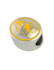 University of Missouri Tigers College Bead Charm Fits Most Pandora Style Bracelets Including Pandora, Chamilia, Troll and More. High Quality Bead in Stock for Fast Shipping