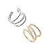 High Gloss Crystal Accent Wrap Around Open Spiral Midi Ring