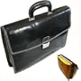 Floto Milano Black Briefcase Attache Lap-top Case