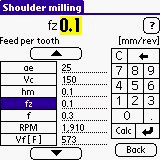 Palm Machining Calculator downloadable Software