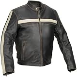 River Road Mens Hoodlum Leather Motorcycle Jacket N/A 40 N/A N/A N/A N/A