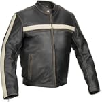 SAVE $19.99 - River Road Mens Hoodlum Leather Motorcycle Jacket 40 $179.96