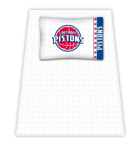 Best Quality Micro Fiber Sheet Set - Detroit Pistons NBA /Color White Size Full