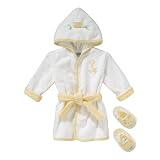 Lullaby Dreams White and Yellow Giraffe Robe and Bath Slippers