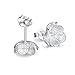 Precious Time Jewelry Jasmine Flower 925 Sterling Silver Stud Earrings for Women