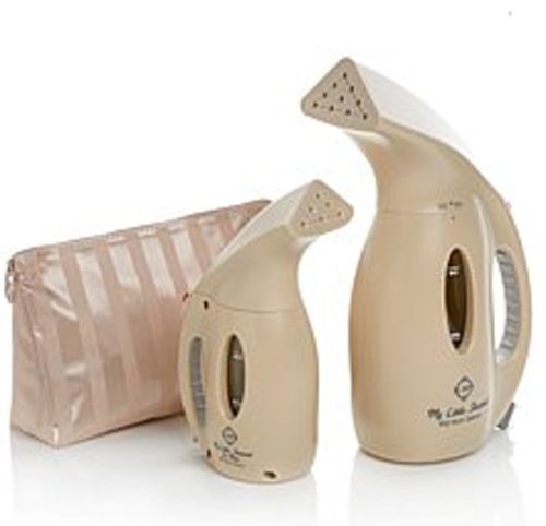 Joy Mangano Supreme Steam 900-Watt Premier My Little Steamer and Go Mini Combo ~Creamy Linen