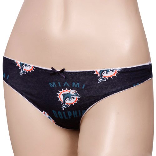 Miami Dolphins Ladies Navy Blue Maverick Thong Underwear - (Small)