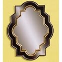 Bassett Mirror Antique Gold w/Black Crackled Glass Shaped Mirror