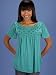 Tua Blue Crochet Jersey Blouse Top