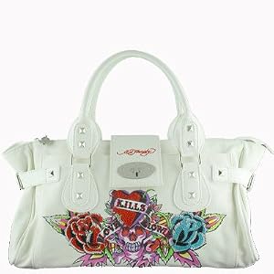 Ed Hardy Ivana Medium Satchel -White