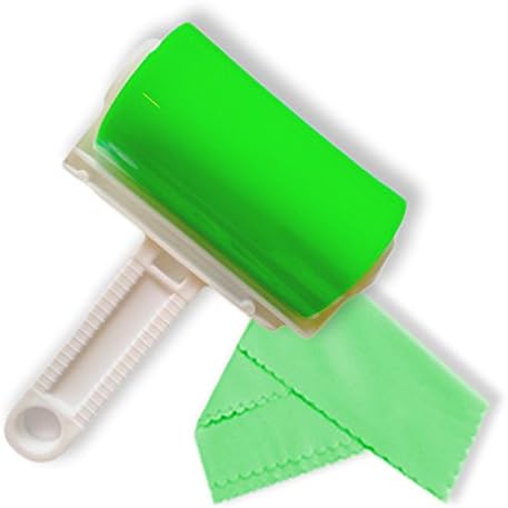 Super Green Vinyl Cleaner Record Roller Set Removes Dust from Your LP &amp; Disc Collection, Restores Vinyls &amp; Keeps Your Records like New, Kit Accessories include Anti Static Microfiber Cleaning Cloth