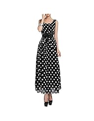 Sexy Chiffon Polka Dot Print Sleeveless Party Dress/Maxi Dress 