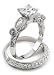 Sterling silver wedding ring set with 3 cubic zirconia