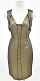 Elie Tahari Metallic Gold & Green Dress