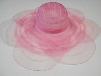 Wide Brim Poly Braid Fashion Hat / Pink / Red Hat Lady Society