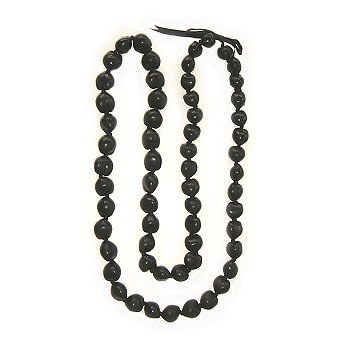 Hawaiian Kukui Nut Black Shell 64" Hawaii Necklace