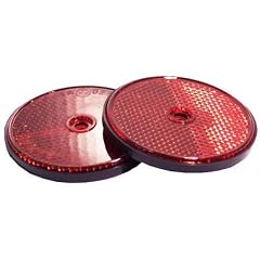 Reflektor-Satz, 2 St�ck, rund, rot, schraubbar, Durchmesser 6 cm