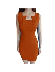 A-line Above the Knee Chiffon Sleeveless Square Neck  Dress