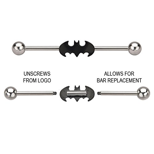Dc Comics Batman 316l Surgical Steel Industrial Barbell 14g