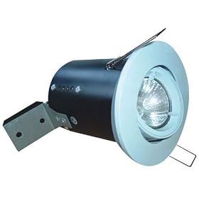 WHITE DIE CAST TILT FIRE RATED DOWNLIGHT WITH LED LAMP