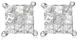 Image of 9ct White Gold Invisible Set Square 0.25ct Diamond Earrings