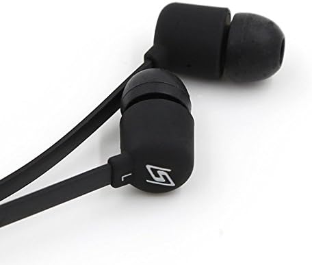 Honsenn In-Ear Earbuds with Mic, Tangle-Free Wired Earphones for iPhone, iPad, iPod, Samsung Galaxy, Android Smartphones, Tablets, Computers (Black)