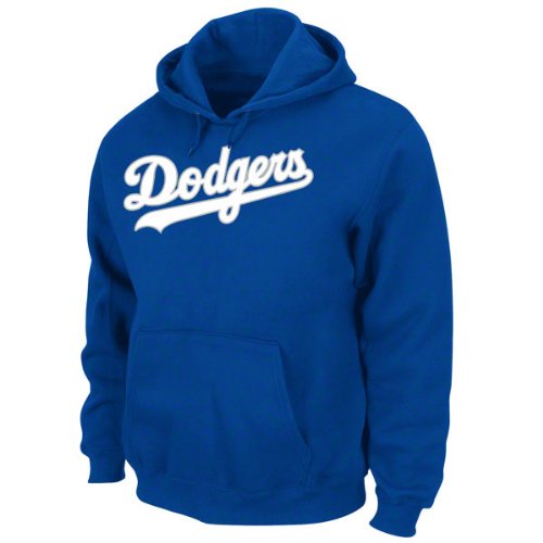 Los Angeles Dodgers Sweatshirt: Royal Blue NX Flock Hooded Fleece Pullover