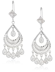 14k White Gold Chandelier Ladies Earrings
