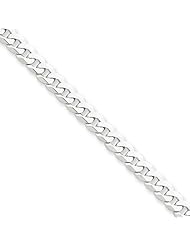 4.5mm, 14 Karat White Gold, Flat Curb Chain - 8 inch