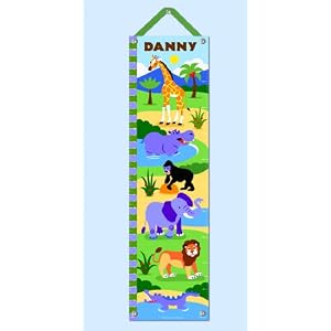 Wild Animals Canvas Personalized Growth Chart by Olive Kids