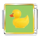 Animal Photo Rubber Duckie Italian Charms Bracelet Link