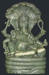 Mangal Murti Lord Ganesha Hindu God Stone Sculpture From India 12"