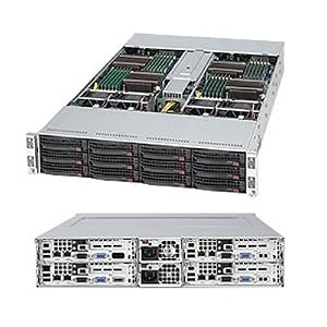 2U Twin Rm Blk Xeon-dp 800MHZ 3XSATA 12000W Rps Ipmi Intel 5520 by Supermicro