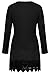Creti Women's Long Sleeve Casual Loose Tunic Tops A-line Lace Stitching T-Shirt Dress, Black, X-Large
