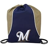 MLB Milwaukee Brewers Navy Blue-Gold Axis Drawstring Backpack