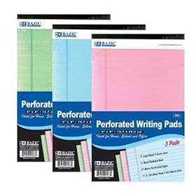New-BAZIC 50 Ct. 5 X 8 Multi Color Jr. Legal Pad (3/ Case Pack 24 - 310203