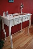 Konsole Anrichte Tisch mit 2 Schubladen Landhaus Beistelltisch antik wei�