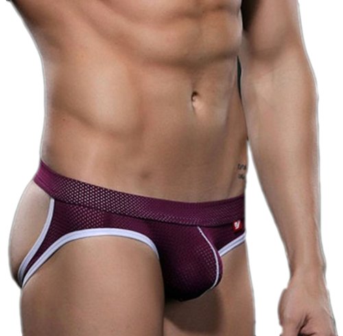 Demarkt Men's Underwear Breathable Briefs G-string Thong Medium Purple