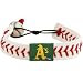 Oakland Athletics White Leather Baseball Seam Bracelet
