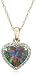 10k Yellow Gold, June Birthstone, Mystic Topaz and Diamond Heart Pendant