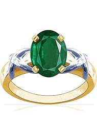 18K Yellow Gold Oval Cut Emerald Solitaire Ring (GIA Certificate)