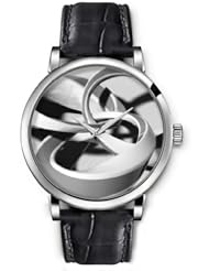 SPRAWL Aanalog Fashion Series Silver Ladies Watches of Genuine Black Leather Strap,Unique Wrist Watch for Women Girls Designed with Metal rings