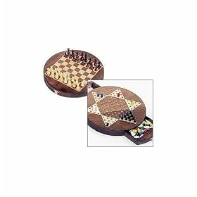 Click here to buy Walnut Round 3 in 1 Game Set by John N. Hansen.
