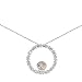 Sterling Silver Pave Circle with October Birthstone Crystal Pendant on 16-18in Chain Necklace