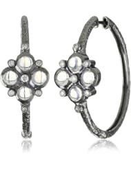 Colette Steckel "Galaxia" 18k Gold Moonstone Hoop Earrings