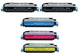 HP CP4005 Color LaserJet Compatible Toner - 5 PACK TONER SET: One Each Cyan, Magenta, Yellow and Two Each Black Toner Cartridges