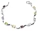 Sterling Silver Multi Color Gemstones 7  Long Bracelet