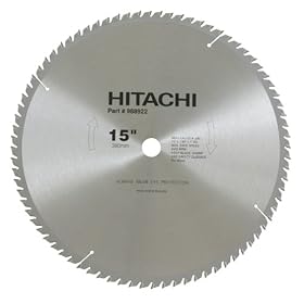 Hitachi 988922 15-Inch 80 Tooth ATB Miter Saw Blade with 1-Inch Arbor